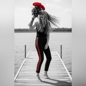 DL1961 red racer stripe jeans